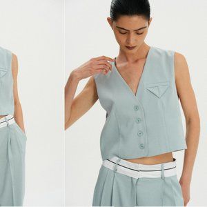 Source Unknown Tailored Suit Vest - seafoam/blue